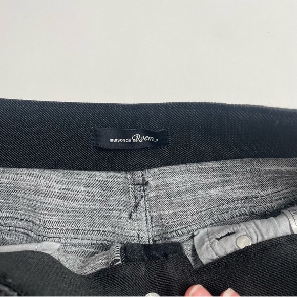 MAISON DE ROEM elastic waist black cropped mini flare jeans - Picture 5 of 8